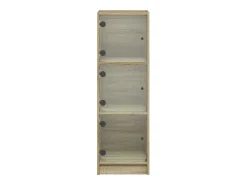 Aparador con puertas de vidrio roble Sonoma 35x37x109 cm