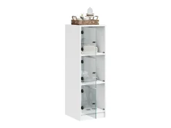Aparador con puertas de vidrio blanco 35x37x109 cm