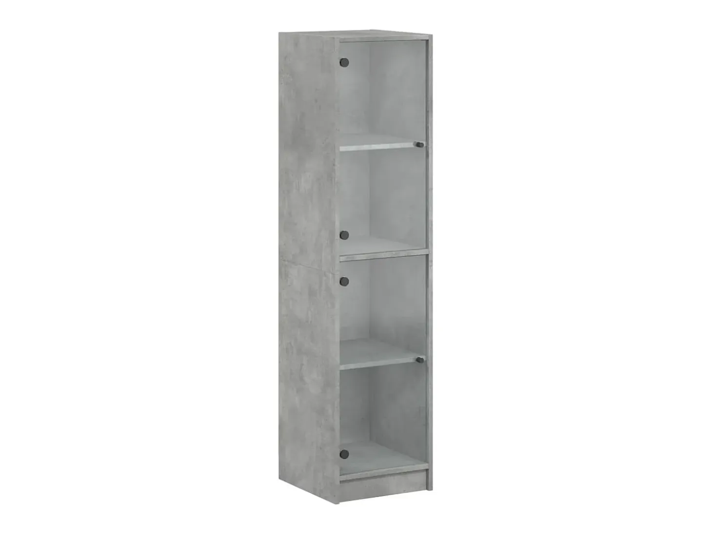 Aparador con puertas de vidrio gris hormigón 35x37x142 cm