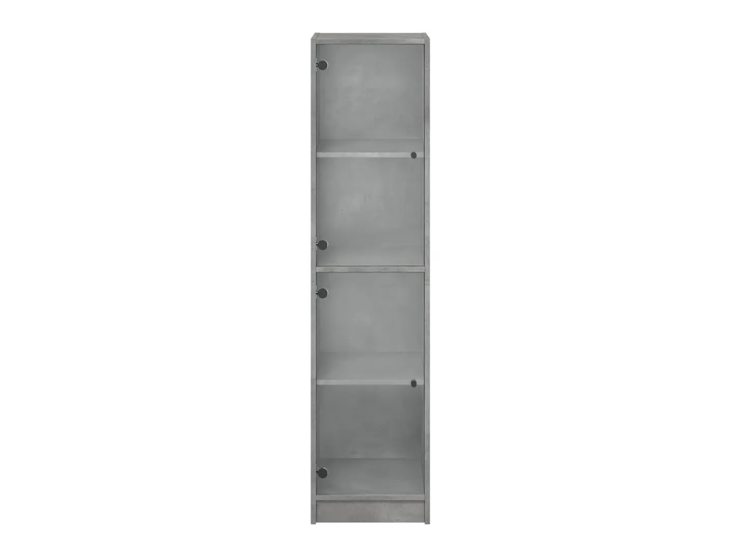 Aparador con puertas de vidrio gris hormigón 35x37x142 cm