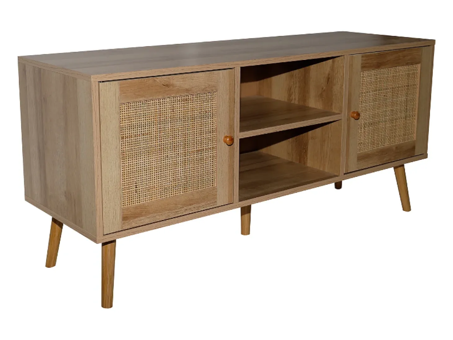 Aparador con puertas efecto caña y 2 nichos 120 cm CANGE