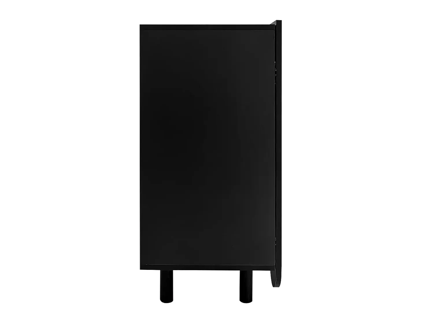 Aparador con puertas talladas en forma de gota, MDF, negro (120x37,5x80,8 cm)