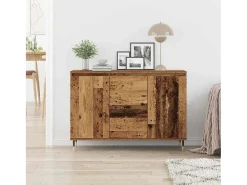 Aparador con puertas y cajones en madera vieja 101,5x35x70 cm