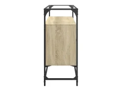 Aparador con tapa de vidrio de madera de ingeniería de roble Sonoma