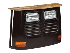 Aparador consola con forma de camión madera maciza de mango color gris oscuro 4402123