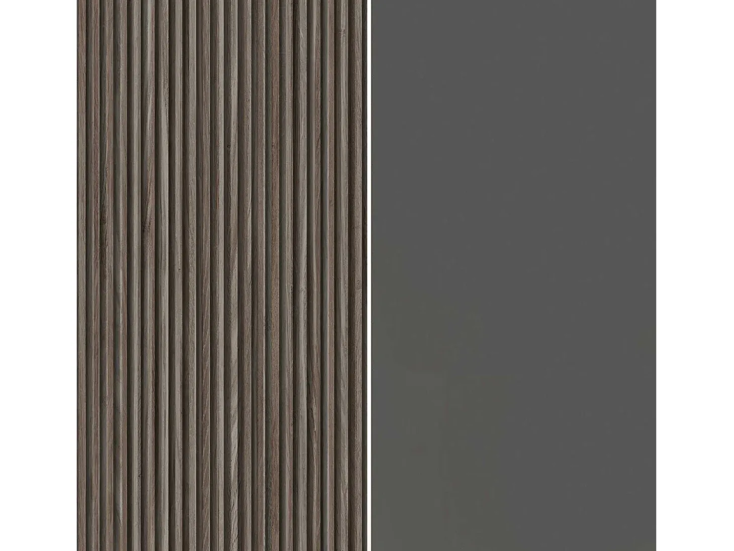 Aparador Coste con 2 puertas y 3 cajones, color antracita mate y madera oscura, 180 x 43 x 86 cm