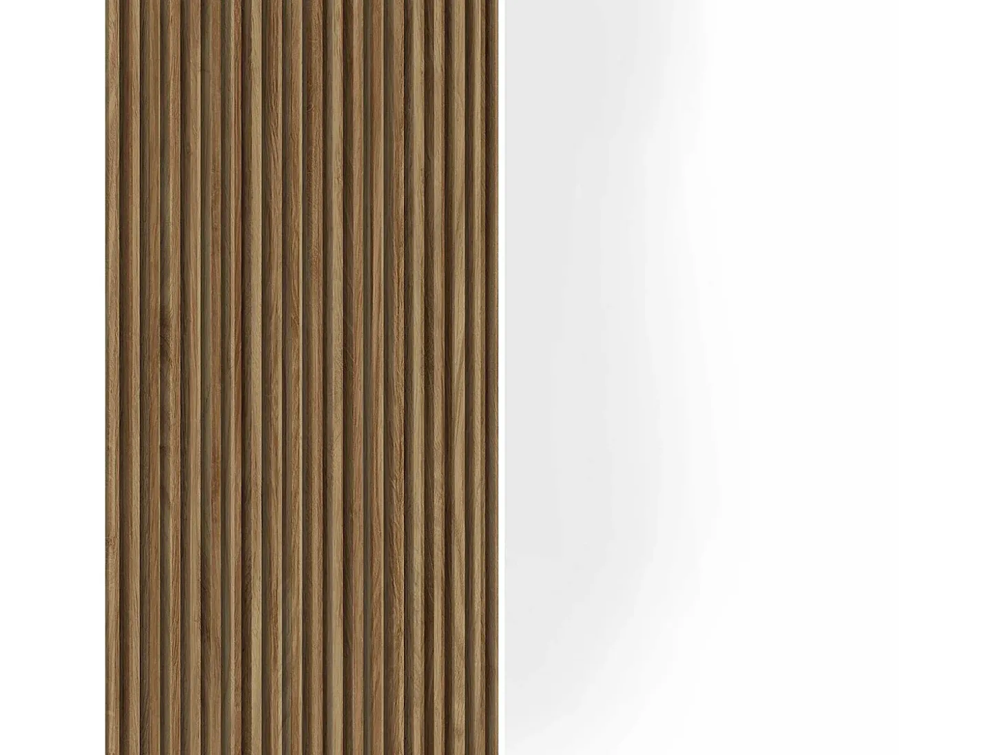 Aparador Coste con 4 puertas y 3 cajones en blanco mate y madera clara 220,1x43x86 cm