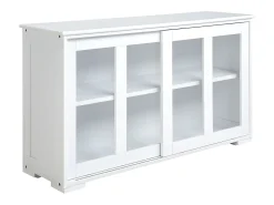 Aparador Cuarzo Homcom 2 puertas corredizas blanco 62,5x107x33 cm