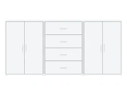 Aparador de 3 piezas blanco 60x31x84 cm madera de ingeniería
