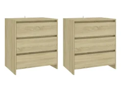 Aparador de 3 piezas madera manufacturada color roble Sonoma