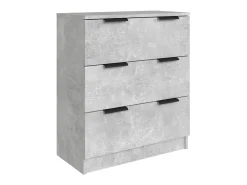Aparador de 3 piezas madera contrachapada gris hormigón ES58395
