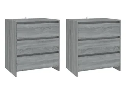 Aparador de 3 piezas madera manufacturada gris Sonoma