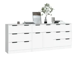 Aparador de 3 piezas madera contrachapada blanco