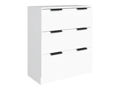 Aparador de 3 piezas madera contrachapada blanco