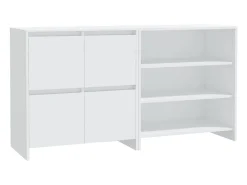 Aparador de 2 piezas madera contrachapada blanco