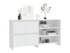 Aparador de 2 piezas madera contrachapada blanco