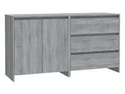 Aparador de 2 piezas madera manufacturada gris Sonoma