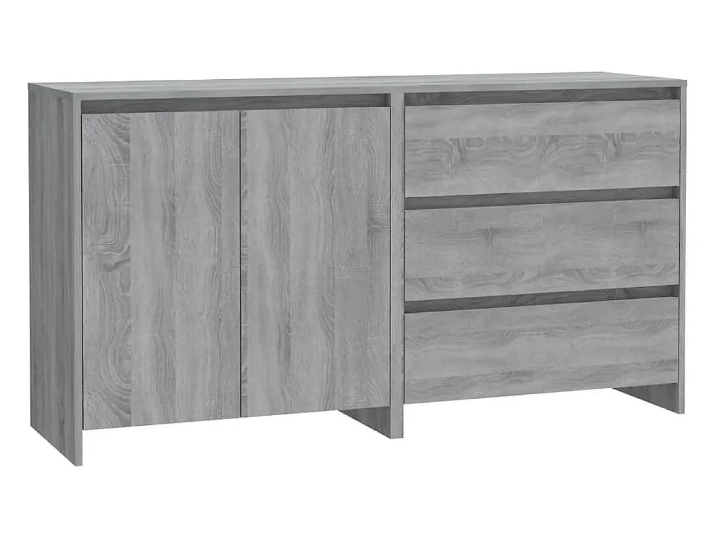 Aparador de 2 piezas madera manufacturada gris Sonoma