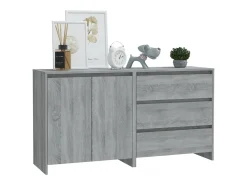 Aparador de 2 piezas madera manufacturada gris Sonoma