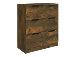 Aparador de 3 piezas madera contrachapada color roble ahumado