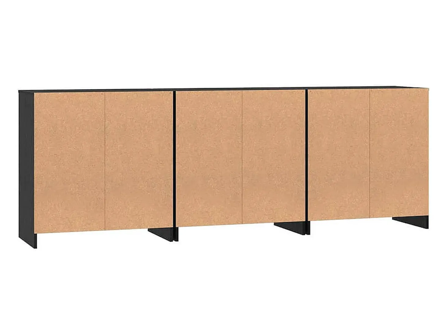 Aparador de 3 piezas Roble negro 70 x 41 x 75 cm Madera de ingeniería