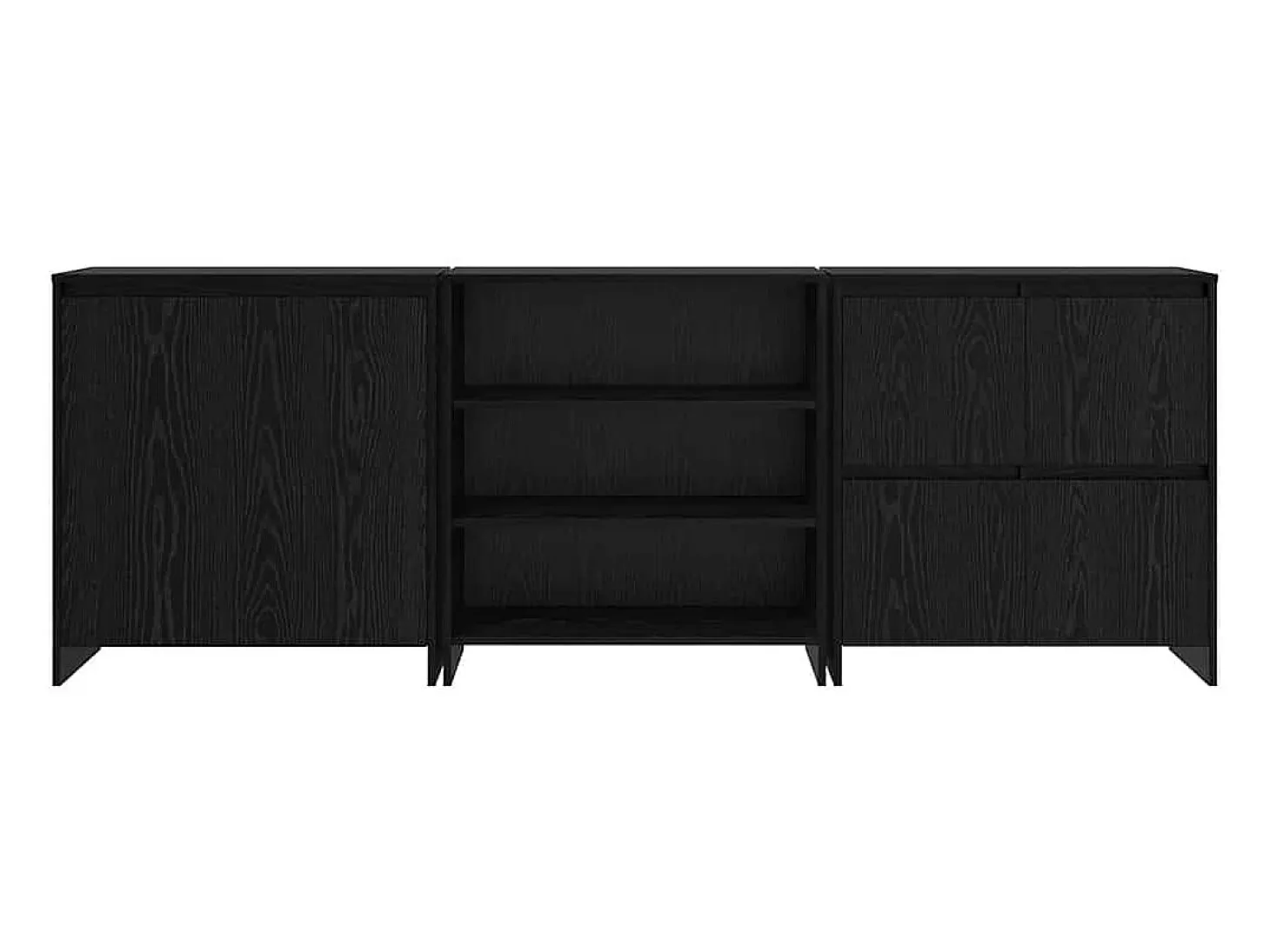 Aparador de 3 piezas Roble negro 70 x 41 x 75 cm Madera de ingeniería