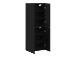 Aparador de 2 piezas Roble Negro 69,5x34x180 cm fabricado en madera de ingeniería