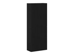 Aparador de 2 piezas Roble Negro 69,5x34x180 cm fabricado en madera de ingeniería