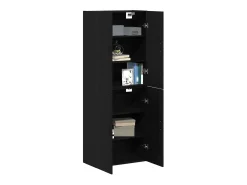 Aparador de 2 piezas Roble Negro 69,5x34x180 cm fabricado en madera de ingeniería
