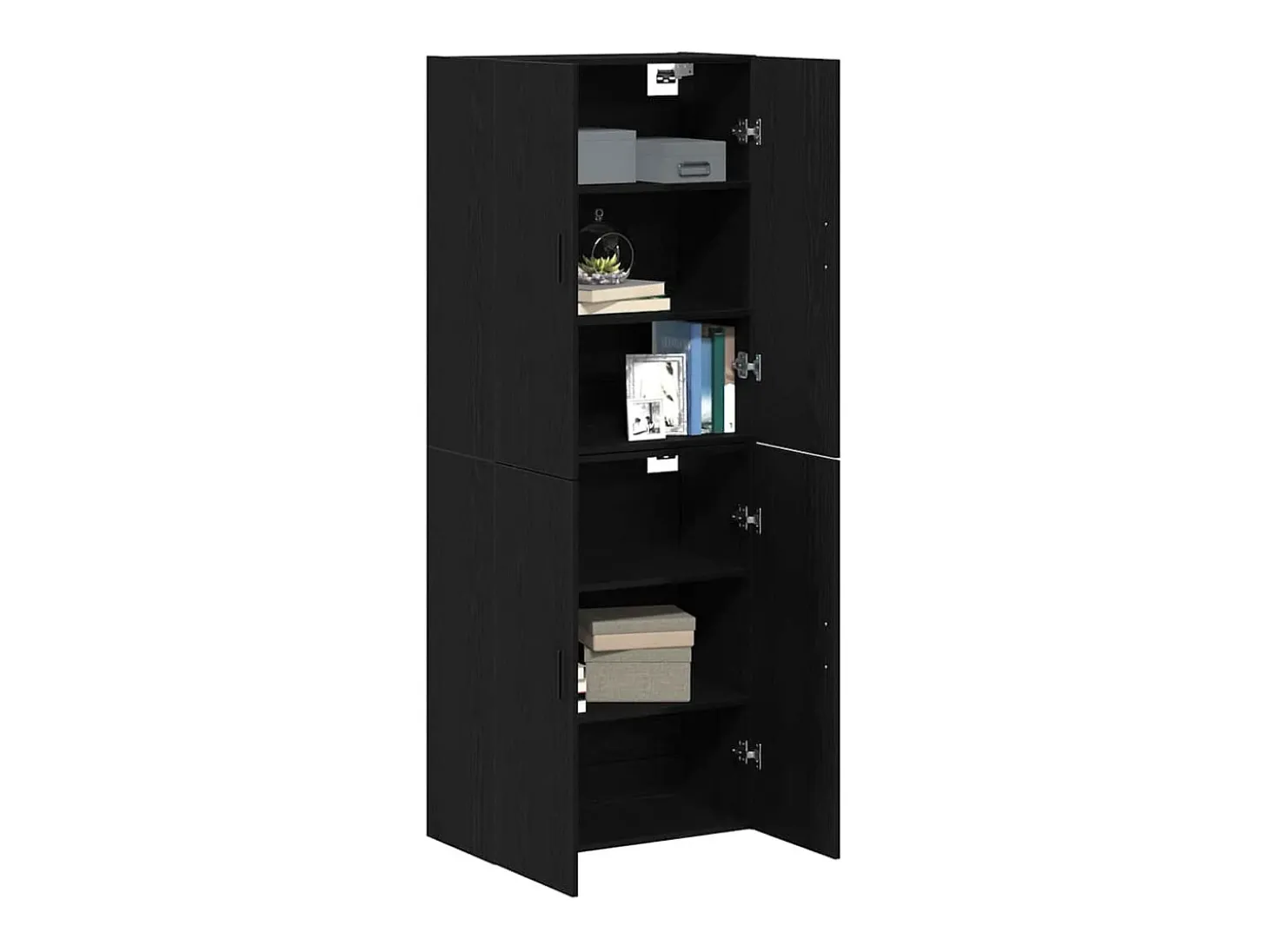 Aparador de 2 piezas Roble Negro 69,5x34x180 cm fabricado en madera de ingeniería
