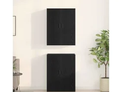 Aparador de 2 piezas Roble Negro 69,5x34x180 cm fabricado en madera de ingeniería