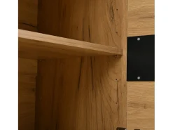Aparador de 3 puertas - Mueble de comedor con 5 divisores regulables - madera + negro