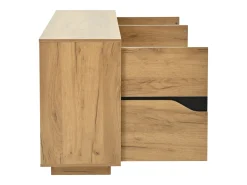 Aparador de 3 puertas - Mueble de comedor con 5 divisores regulables - madera + negro