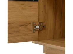 Aparador de 3 puertas - Mueble de comedor con 5 divisores regulables - madera + negro