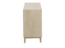 Aparador de 3 puertas chapado en madera de roble y color beige