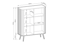 Aparador de 2 puertas con pie de metal dorado 129x103 cm