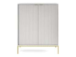 Aparador de 2 puertas con patas de metal dorado 104x125 cm