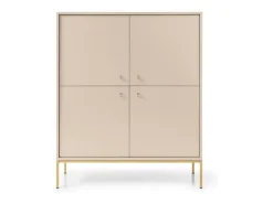 Aparador de 4 puertas con patas de metal dorado 104x125 cm