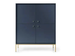 Aparador de 4 puertas con patas de metal dorado 104x125 cm