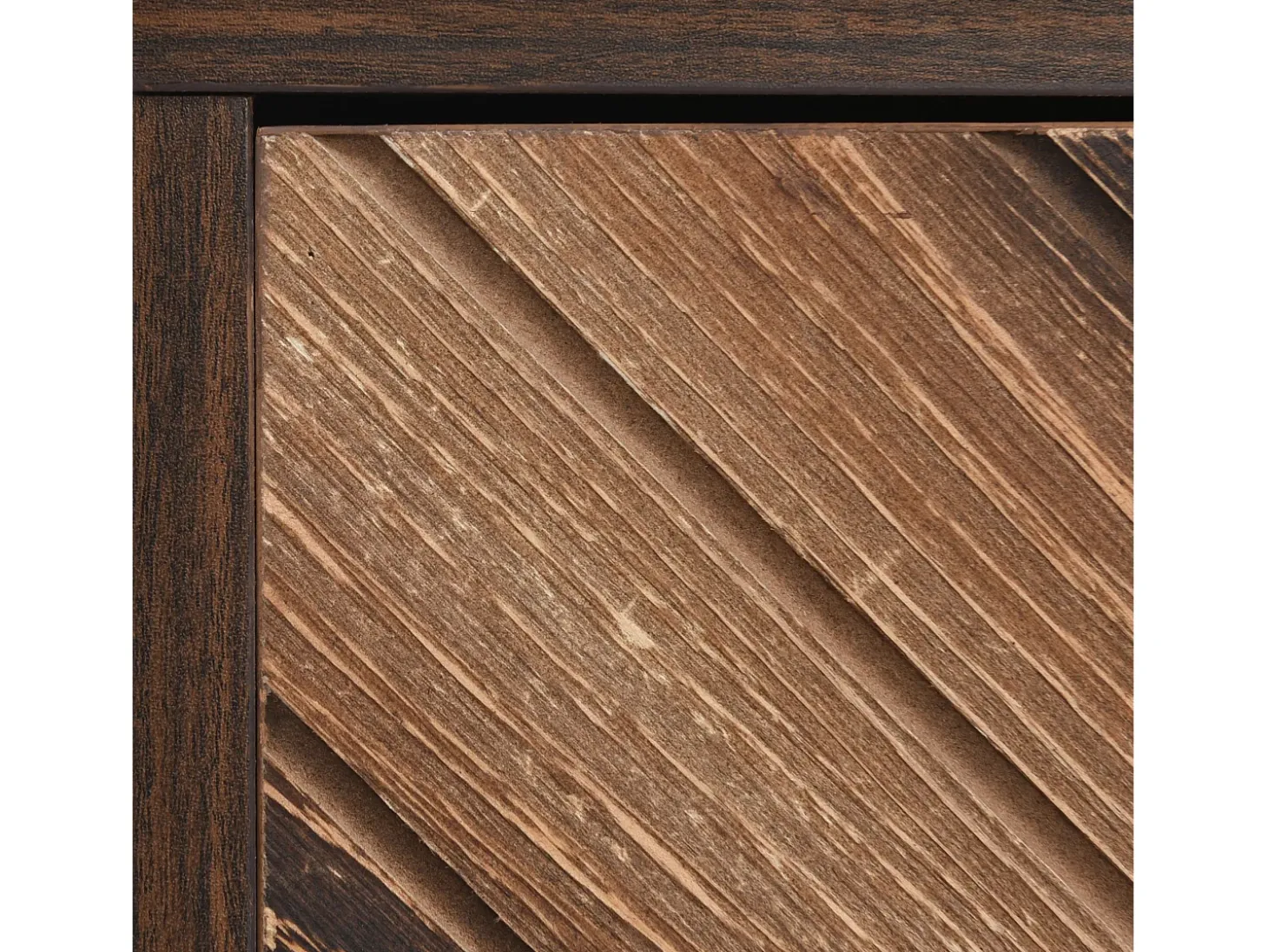 Aparador de 3 puertas, diseño elegante, puertas de madera y detalles dorados, MDF, natural y negro (120x38x76,5 cm)