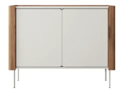 Aparador de 2 puertas en laminado de nogal y cachemira 105x82 cm