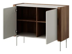 Aparador de 2 puertas en laminado de nogal y cachemira 105x82 cm
