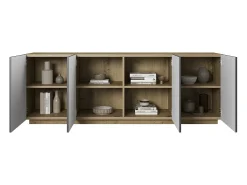 Aparador de 4 puertas en madera laminada 200x43 cm