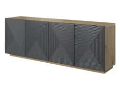 Aparador de 4 puertas en madera laminada 200x43 cm