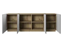 Aparador de 4 puertas en madera laminada 200x43 cm