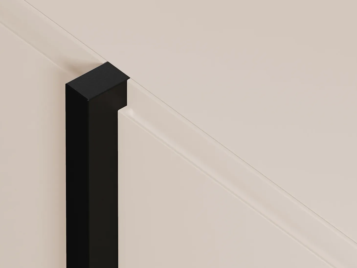 Aparador de 4 puertas en MDF - Beige y negro - LUVONIA
