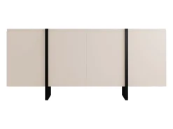 Aparador de 4 puertas en MDF - Beige y negro - LUVONIA