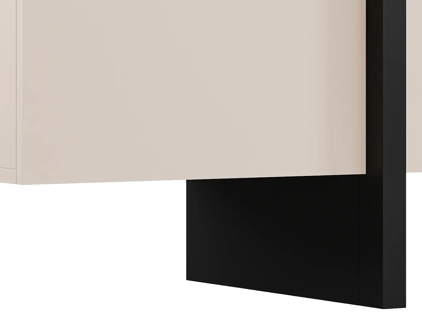 Aparador de 4 puertas en MDF - Beige y negro - LUVONIA