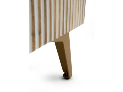 Aparador de 4 puertas patinado blanco de madera de mango
