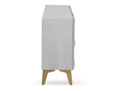 Aparador de 4 puertas patinado blanco de madera de mango